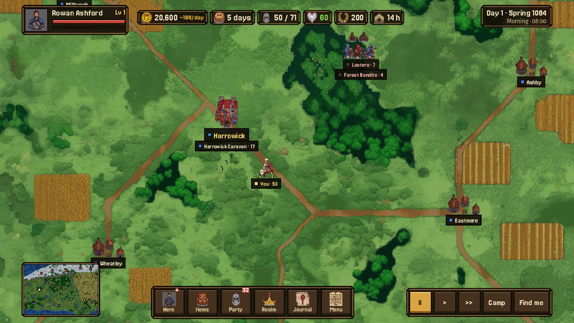 The campaign map